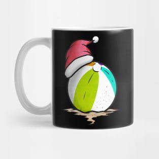 Beach Ball With Santa Hat Celebrating Christmas In July Mug